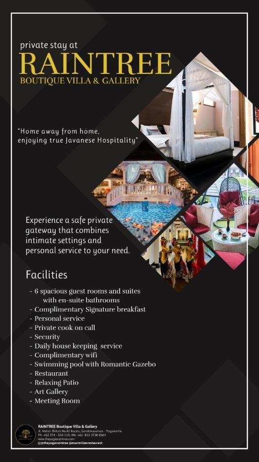 Raintree Boutique Villa & Gallery Джокякарта Екстериор снимка